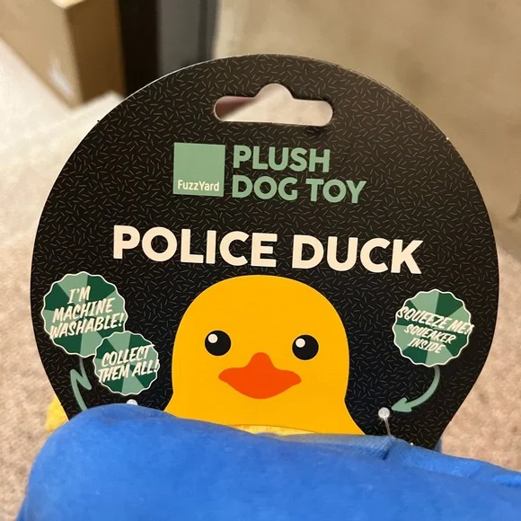🆕 FuzzYard Plush Police Duck Dog Toy - Picture 5 of 8